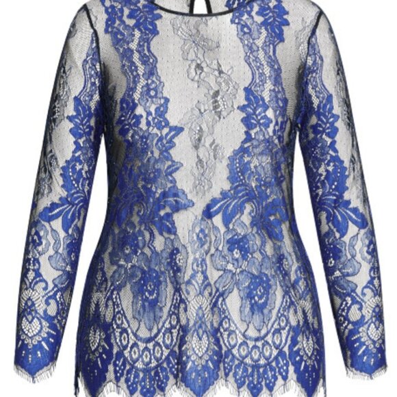 City Chic Black and Blue Lace Top. New With Tags. - Picture 4 of 9
